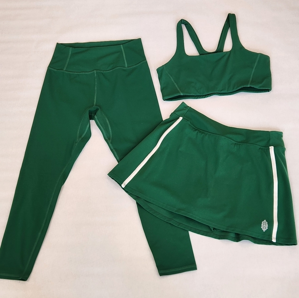 NWT || FREE PEOPLE MOVEMENT || Never Better Bundle! 3 Piece, HeritageGreen, Sz M